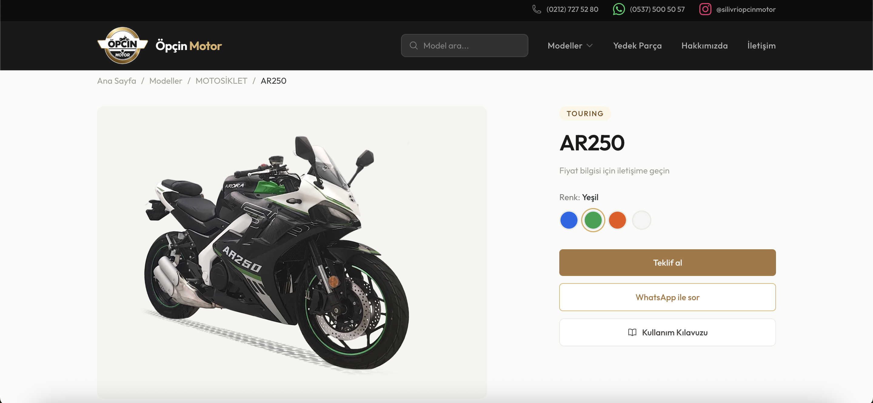Öpçin Motor Web Sitesi gorsel 2