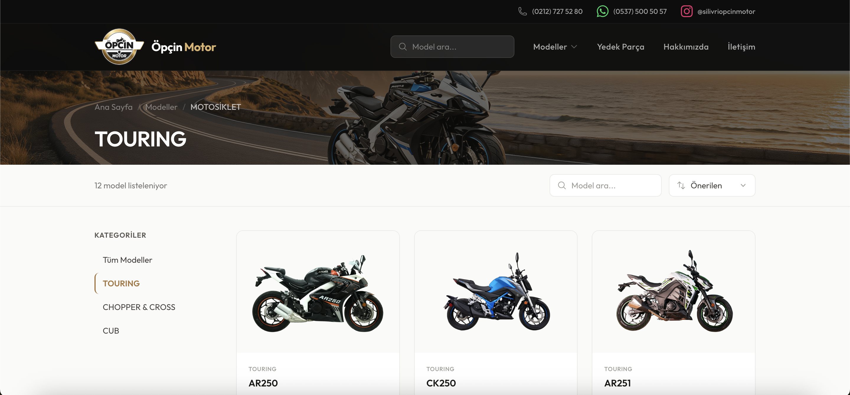 Öpçin Motor Web Sitesi gorsel 3